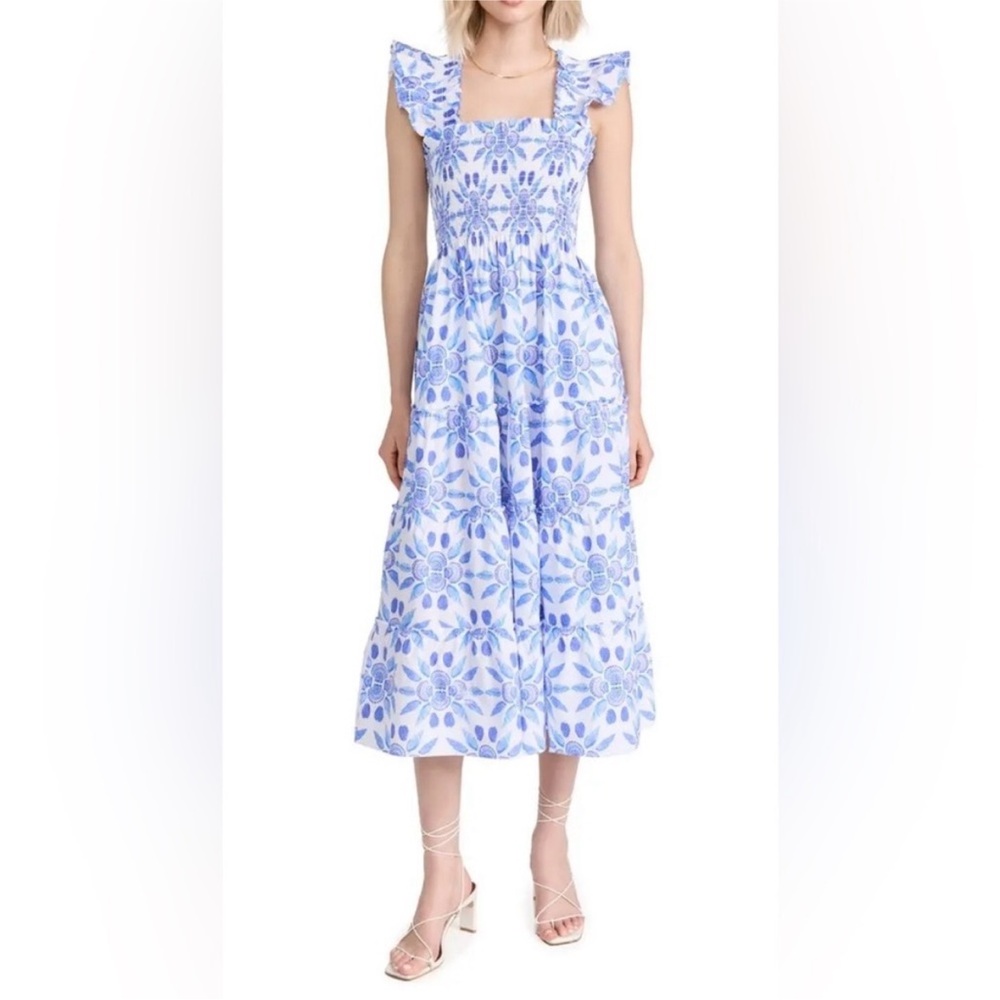 Hill House Ellie blue and white nap dress